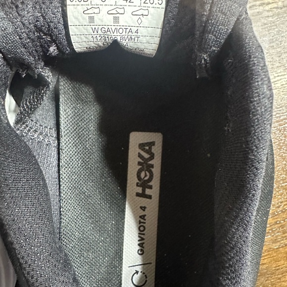 Hoka Black and White Gaviota 4 Athletic Sneakers - Picture 7 of 8
